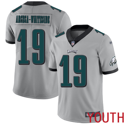 Youth Philadelphia Eagles #19 JJ Arcega-Whiteside Limited Silver Inverted Legend NFL Jersey Football->youth nfl jersey->Youth Jersey